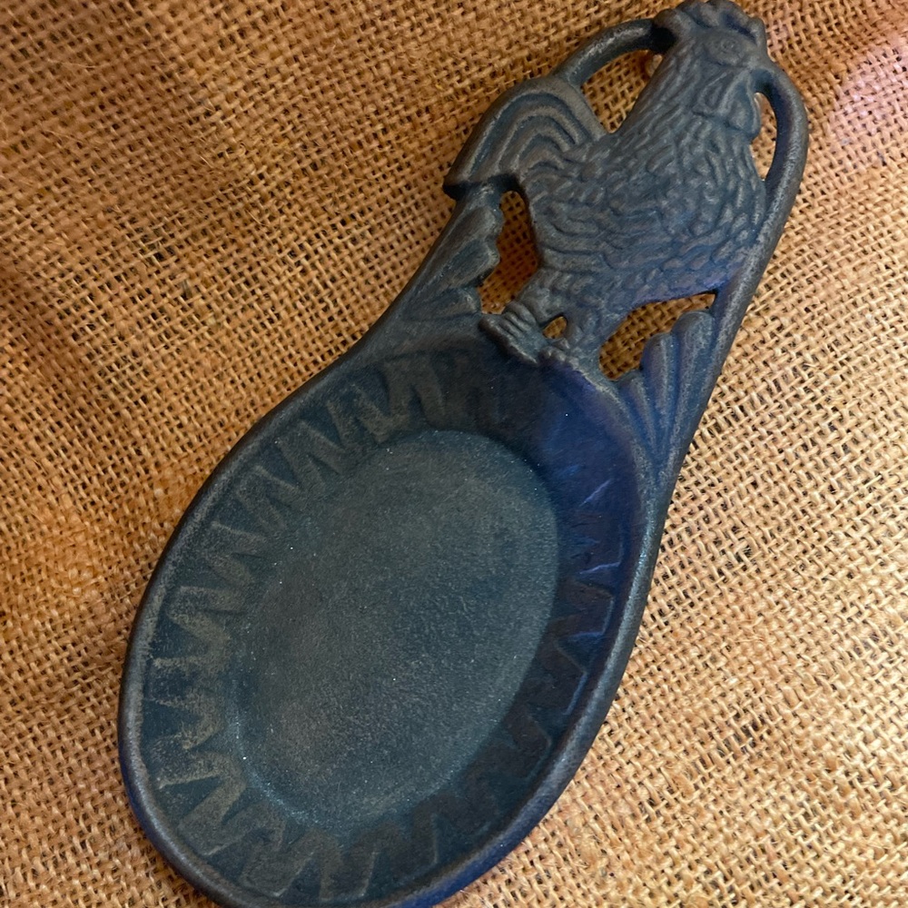 Rooster Wall/Spoon Rest, Cast Metal, Vintage, Rustic - Picture 6 of 8